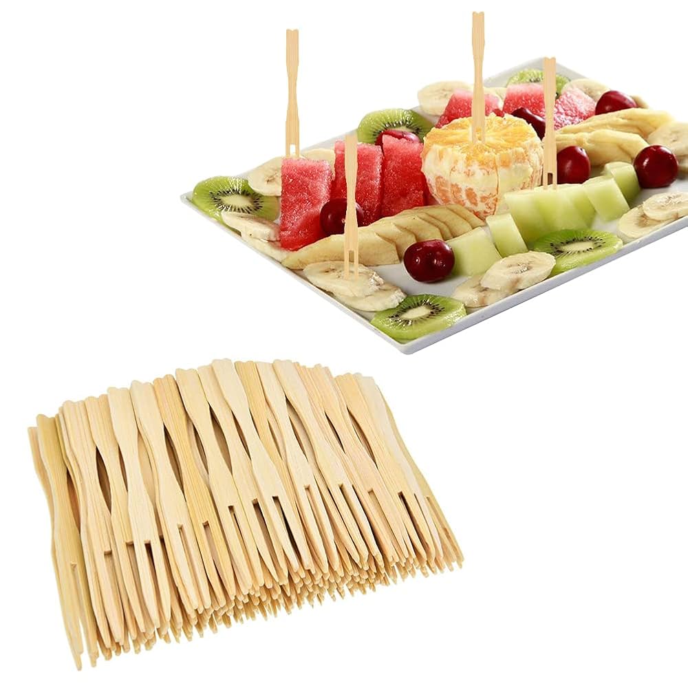 Amazon | [NERVUP]ミニフードピック 竹フルーツピック 使い捨て